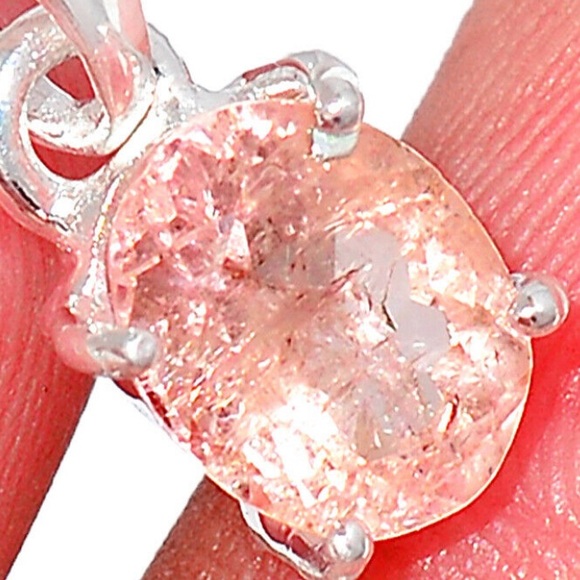 Genuine Morganite Sterling Silver pendants - Picture 6 of 6